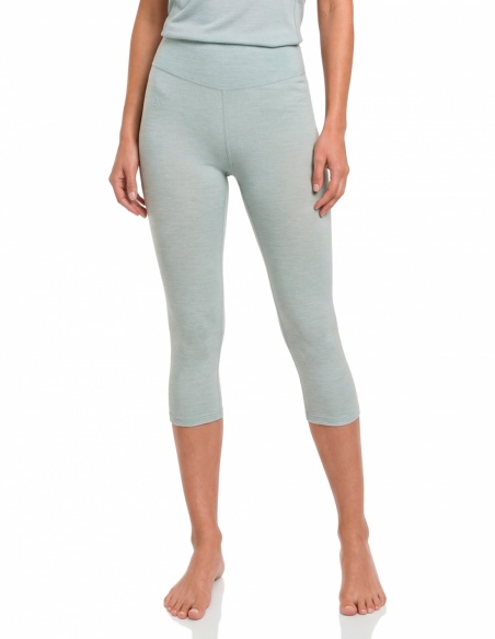 Legginsy termoaktywne 3/4 merino damskie Schöffel Luterra, szary, na modelu, przód