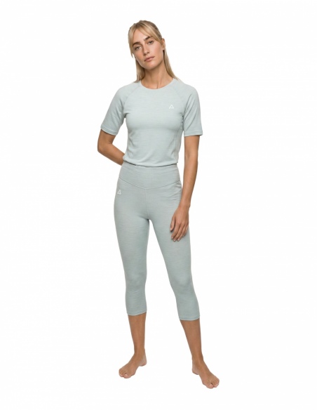 Legginsy termoaktywne 3/4 merino damskie Schöffel Luterra, szary, detal