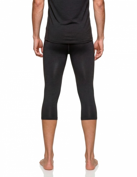 Legginsy termoaktywne 3/4 merino męskie Schöffel Luterra, czarny, na modelu, tył