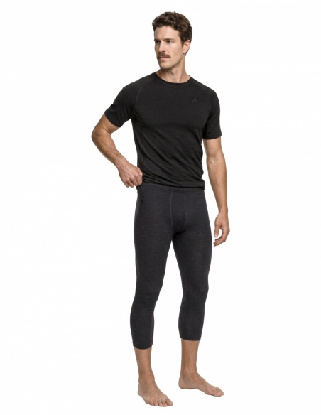 Legginsy termoaktywne 3/4 merino męskie Schöffel Luterra, czarny, detal
