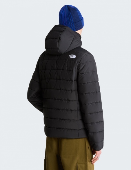 Kurtka ocieplana z kapturem męska The North Face Aconcagua, czarny, na modelu, tył