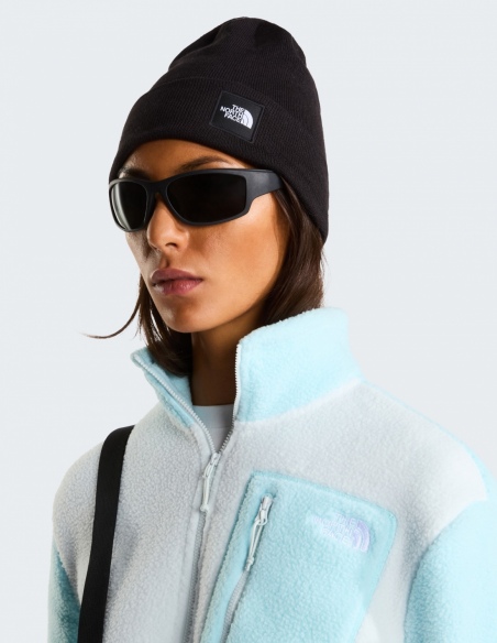 Czapka zimowa unisex The North Face Dock Worker Recycled, czarny, na modelu, przód