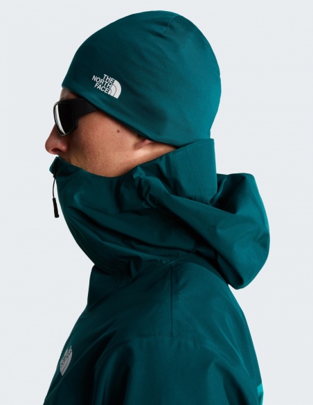 Czapka zimowa The North Face Base Beanie, oliwkowy, na modelu, przód