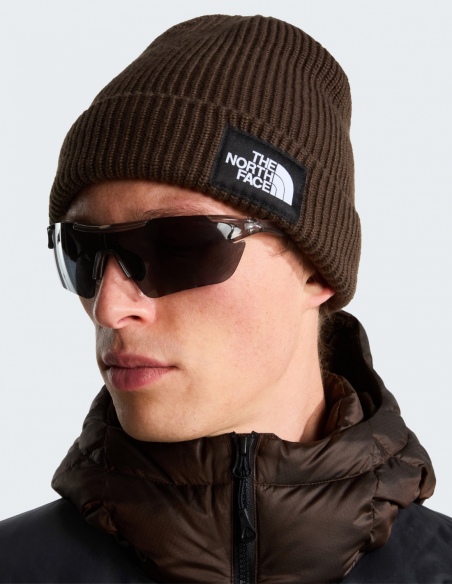 Czapka zimowa The North Face Salty Lined, brązowo-szary, na modelu, przód