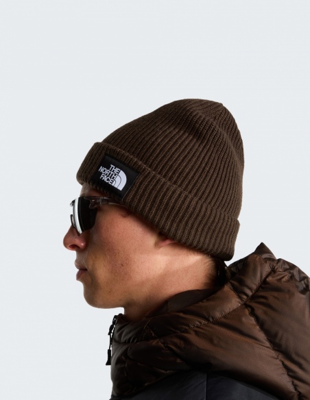 Czapka zimowa The North Face Salty Lined, brązowo-szary, na modelu, przód