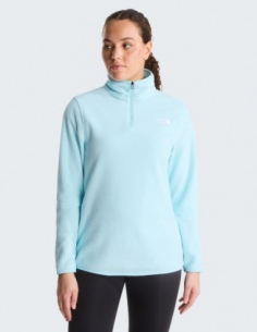 Polar damski The North Face Glacier 1/4 Zip, morsko-niebieski, na modelu, przód