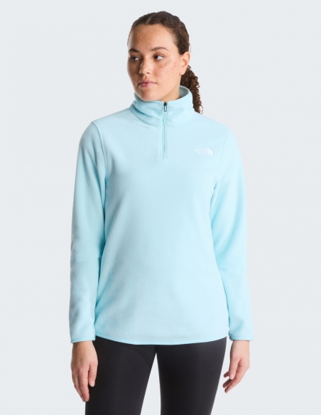 Polar damski The North Face Glacier 1/4 Zip, morsko-niebieski, na modelu, przód