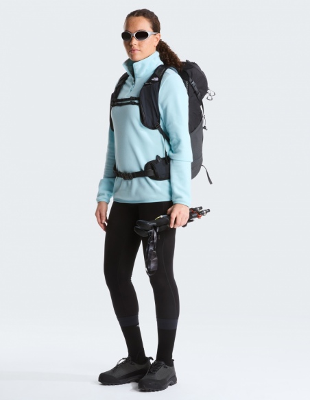 Polar damski The North Face Glacier 1/4 Zip, morsko-niebieski, na modelu, przód