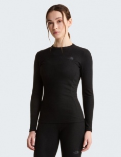 Koszulka termoaktywna damska The North Face Easy z długim rękawem, czarny, przód