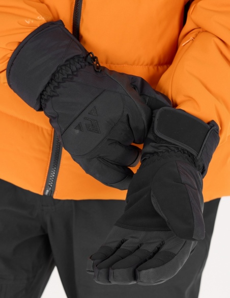 Rękawice zimowe unisex Whistler Slough, czarny, na modelu, przód
