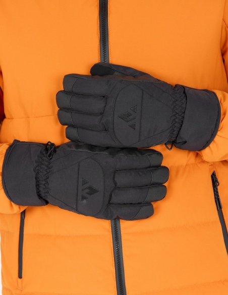 Rękawice zimowe unisex Whistler Slough, czarny, na modelu, przód