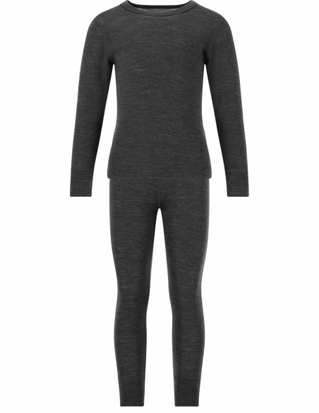 Komplet termoaktywny dziecięcy ZigZag Beta Merino, czarny, przód