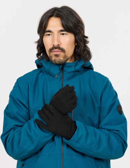 Rękawiczki z wełny merino unisex Whistler Dane, czarny, na modelu, przód