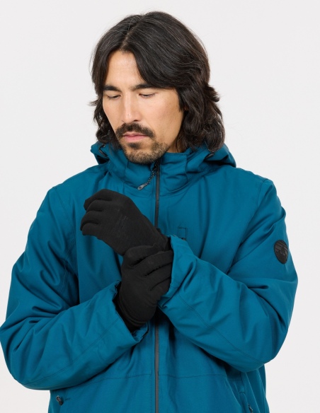 Rękawiczki z wełny merino unisex Whistler Dane, czarny, na modelu, tył