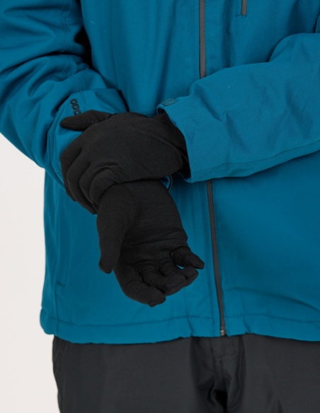 Rękawiczki z wełny merino unisex Whistler Dane, czarny, na modelu, przód