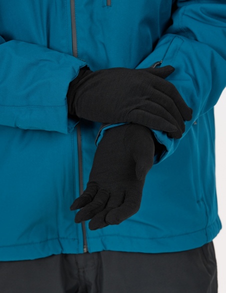Rękawiczki z wełny merino unisex Whistler Dane, czarny, na modelu, tył