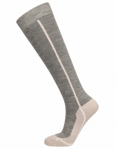 Skarpety narciarskie unisex z wełną Whistler Teman, jasnoszary, przód