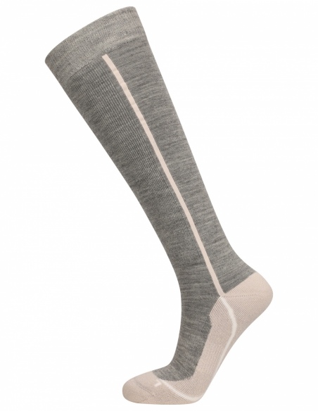 Skarpety narciarskie unisex z wełną Whistler Teman, jasnoszary, przód