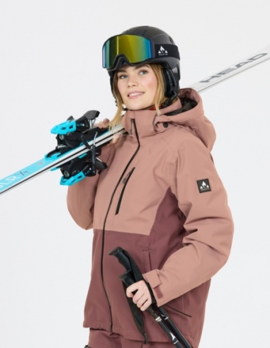 Kurtka narciarska ocieplana damska Whistler Rossburg W-PRO, pudrowy róż, przód