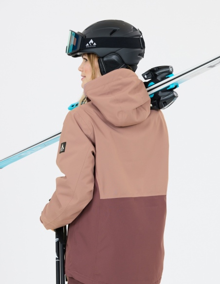 Kurtka narciarska ocieplana damska Whistler Rossburg W-PRO 10000, pudrowy róż, tył