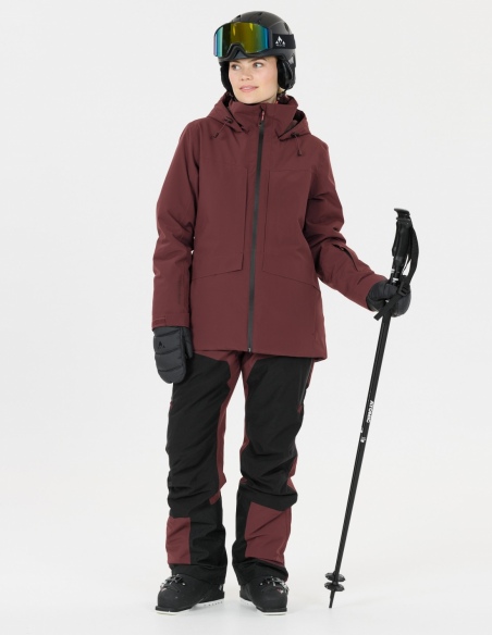 Kurtka narciarska damska Whistler Kingland W-PRO 10000, czerwono-czarny, przód