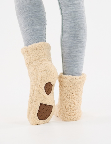 Skarpety domowe teddy unisex Whistler Callana z antypoślizgiem, szary, detal