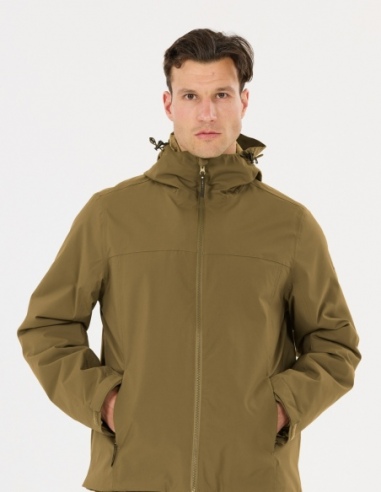 Kurtka 3 w 1 przeciwdeszczowa męska Whistler Clive, oliwkowy, na modelu, przód
