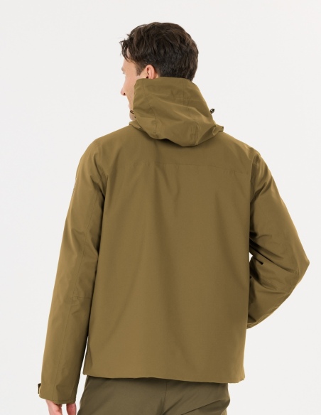 Kurtka 3 w 1 przeciwdeszczowa męska Whistler Clive, oliwkowy, na modelu, tył