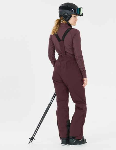 Spodnie narciarskie damskie Whistler Yarra W-PRO 15000, bordowy, na modelu, tył