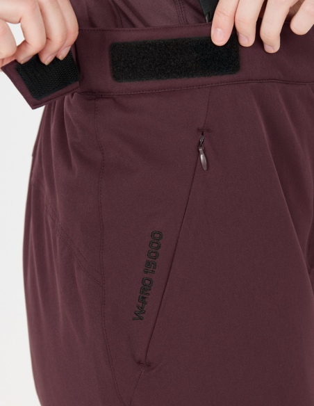 Spodnie narciarskie damskie Whistler Yarra W-PRO 15000, bordowy, na modelu, detal