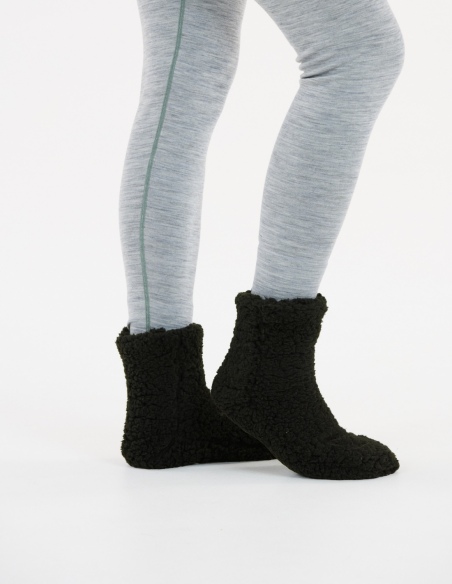 Skarpety domowe teddy unisex Whistler Callana z antypoślizgiem, czarny, tył