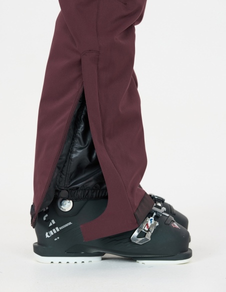 Spodnie narciarskie damskie Whistler Yarra W-PRO 15000, bordowy, na modelu, detal