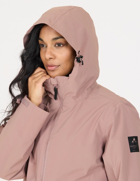 Kurtka 3 w 1 damska Whistler Clive, pudrowy róż, na modelu, detal