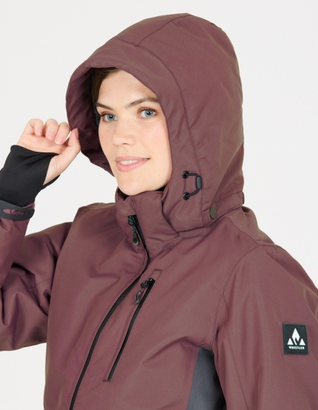 Kurtka narciarska damska Whistler Drizzle W-PRO 10000, liliowy, na modelu, detal