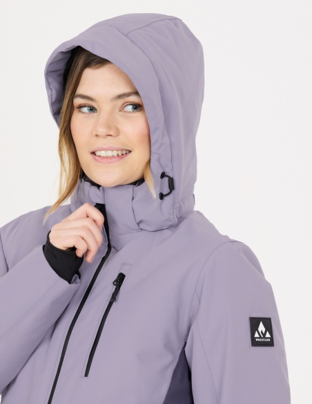 Kurtka narciarska damska Whistler Drizzle W-PRO 10000, fioletowy, na modelu, detal