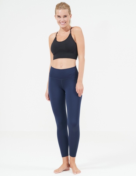 Legginsy treningowe damskie Athlecia Franz, niebieski, na modelu, detal