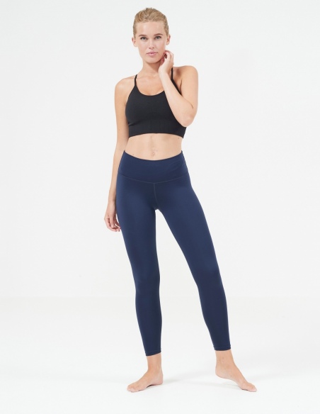 Legginsy treningowe damskie Athlecia Franz, niebieski, na modelu, detal